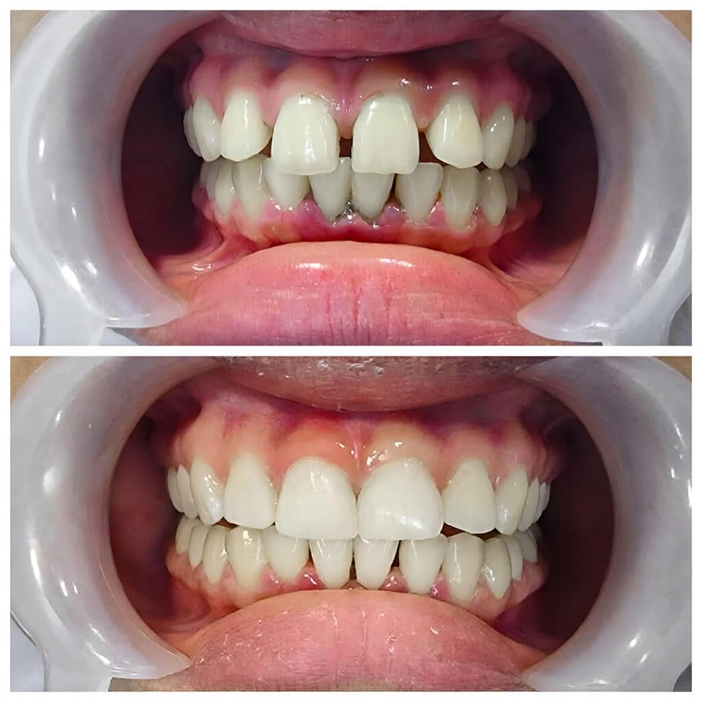 Before and after smile transformation
